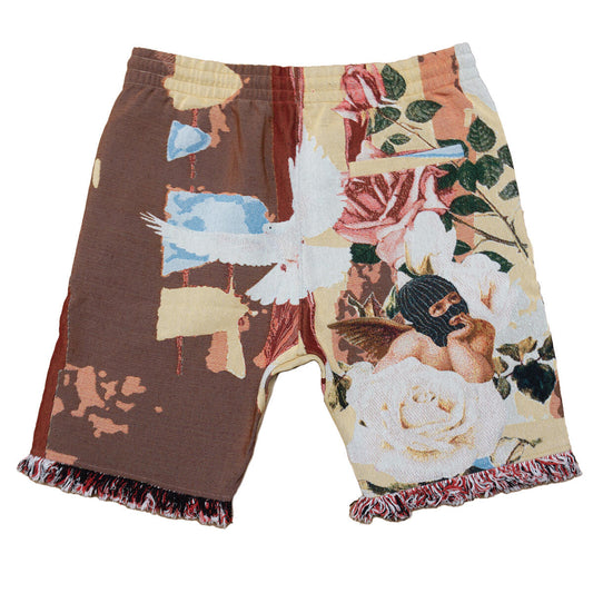 F665 ANGEL TAPESTRY SHORTS - NATURAL