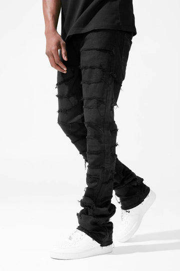 MARTIN STACKED - PYTHON DENIM (JET BLACK) JTF1130