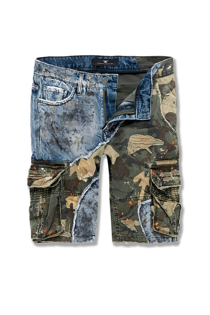 FREEDOM DENIM CARGO SHORTS - WOODLAND