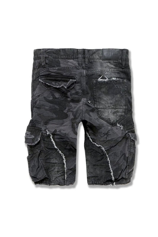 FREEDOM DENIM CARGO SHORTS (BLACK CAMO)