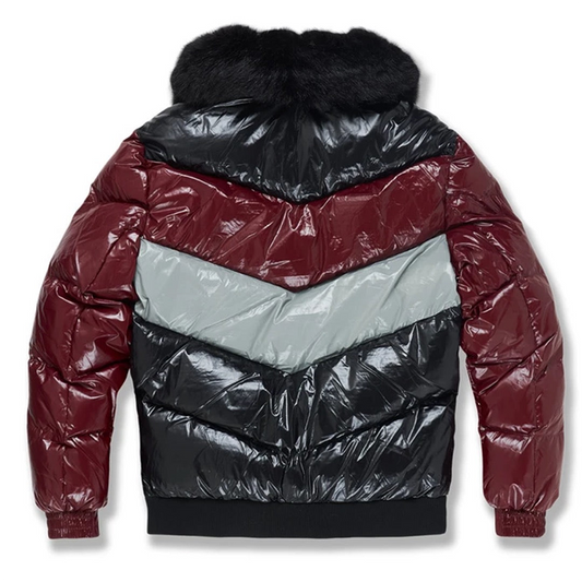 JORDAN CRAIG PUFFER JACKET - FUR PUFFER - BURGUDY