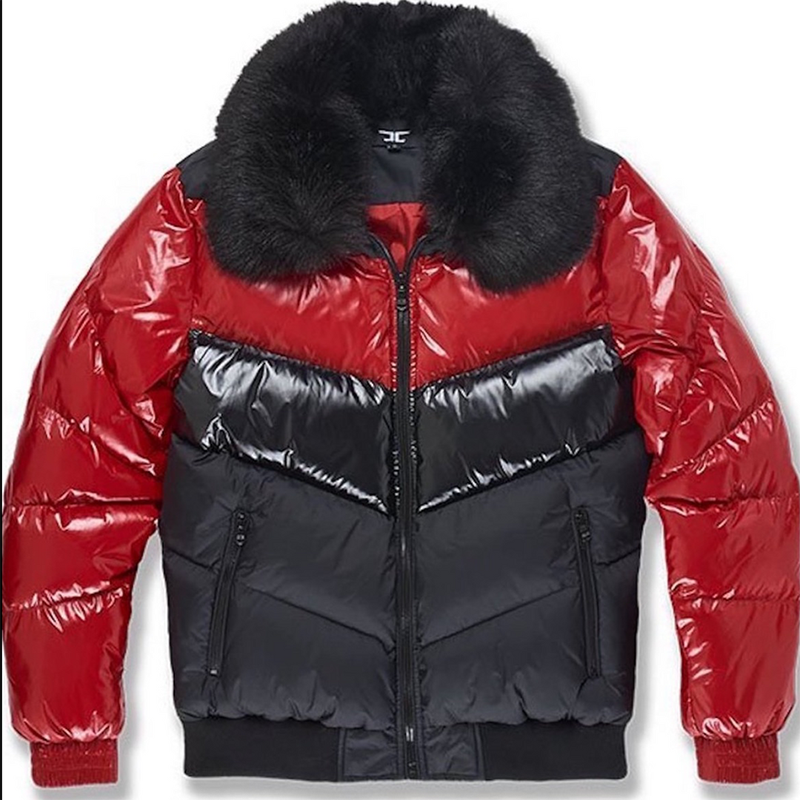 JORDAN CRAIG PUFFER JACKET - FUR PUFFER - CRIMSON