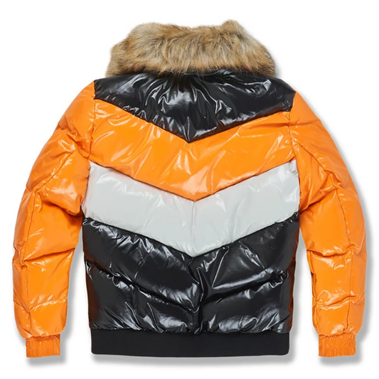 JORDAN CRAIG PUFFER JACKET - FUR PUFFER - TOTAL ORANGE