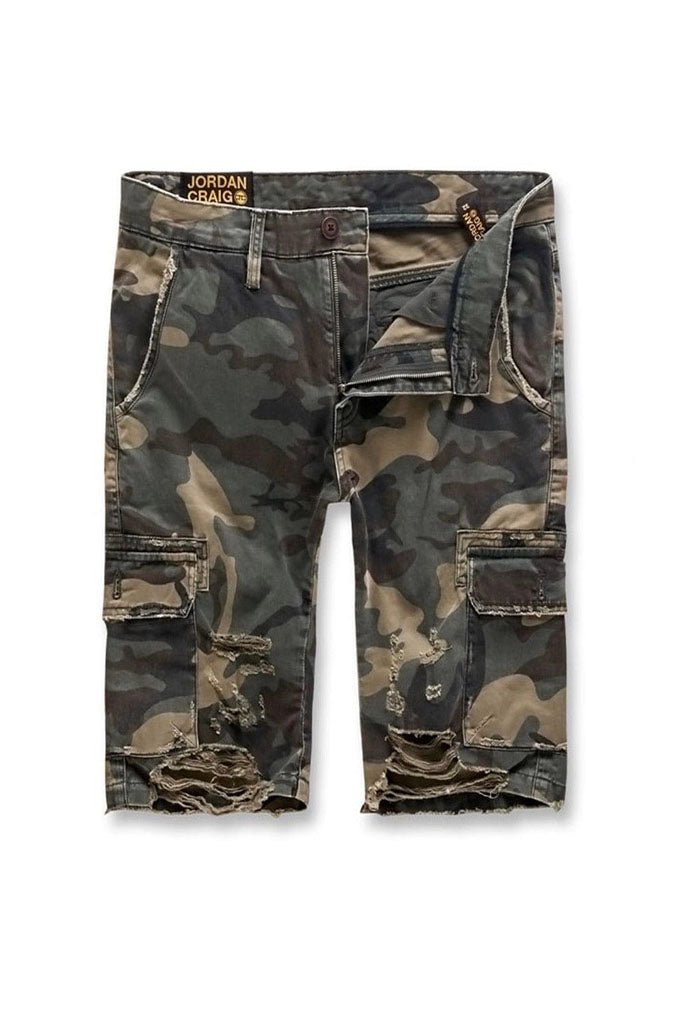 WAR TORN CARGO SHORTS (WOODLAND)