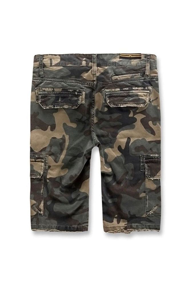 WAR TORN CARGO SHORTS (WOODLAND)